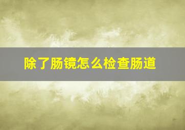 除了肠镜怎么检查肠道