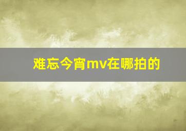 难忘今宵mv在哪拍的