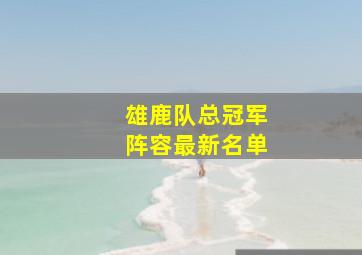 雄鹿队总冠军阵容最新名单