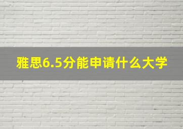 雅思6.5分能申请什么大学