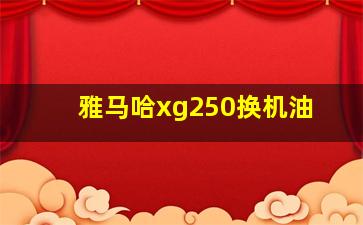 雅马哈xg250换机油