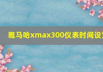 雅马哈xmax300仪表时间设置