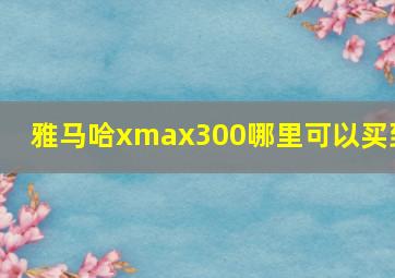 雅马哈xmax300哪里可以买到