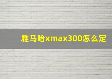 雅马哈xmax300怎么定