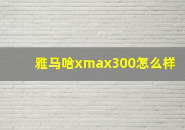 雅马哈xmax300怎么样