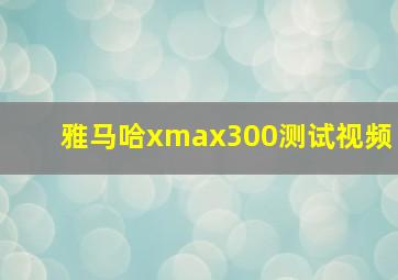 雅马哈xmax300测试视频