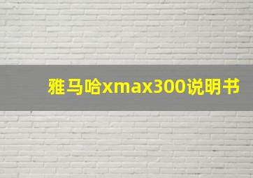 雅马哈xmax300说明书