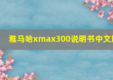 雅马哈xmax300说明书中文版