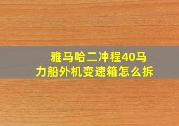 雅马哈二冲程40马力船外机变速箱怎么拆