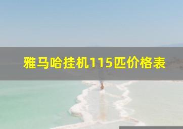 雅马哈挂机115匹价格表