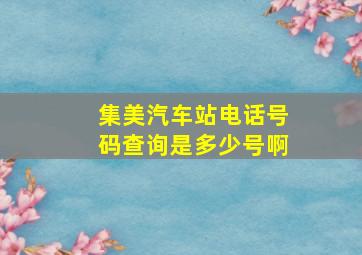 集美汽车站电话号码查询是多少号啊