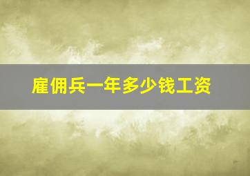 雇佣兵一年多少钱工资