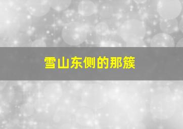 雪山东侧的那簇