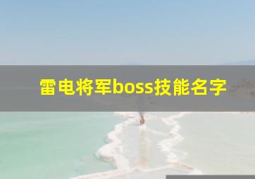 雷电将军boss技能名字