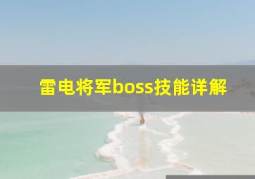 雷电将军boss技能详解