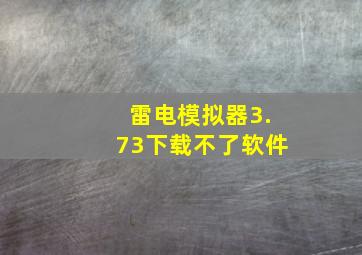 雷电模拟器3.73下载不了软件