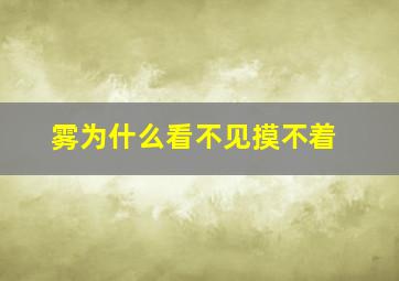 雾为什么看不见摸不着