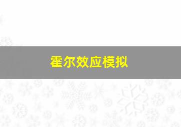 霍尔效应模拟