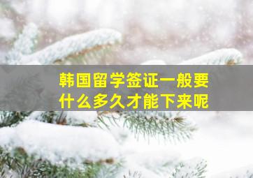 韩国留学签证一般要什么多久才能下来呢