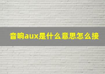 音响aux是什么意思怎么接