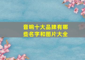 音响十大品牌有哪些名字和图片大全