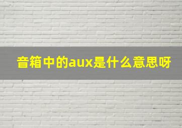 音箱中的aux是什么意思呀