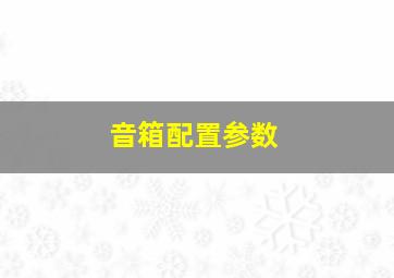 音箱配置参数