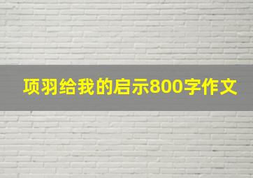 项羽给我的启示800字作文