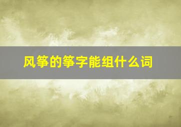 风筝的筝字能组什么词