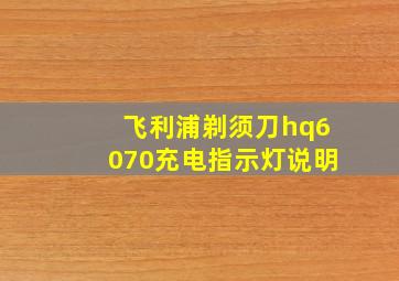 飞利浦剃须刀hq6070充电指示灯说明