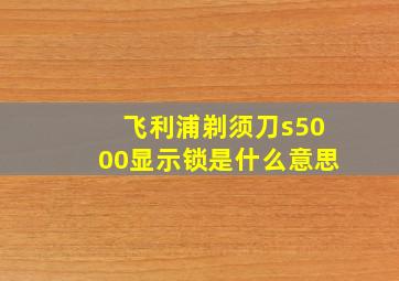 飞利浦剃须刀s5000显示锁是什么意思