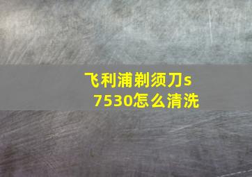 飞利浦剃须刀s7530怎么清洗