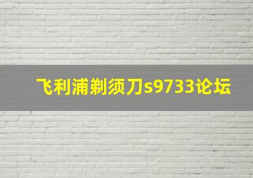 飞利浦剃须刀s9733论坛