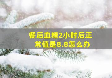 餐后血糖2小时后正常值是8.8怎么办