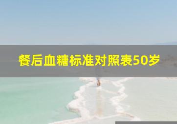 餐后血糖标准对照表50岁