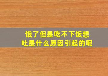 饿了但是吃不下饭想吐是什么原因引起的呢