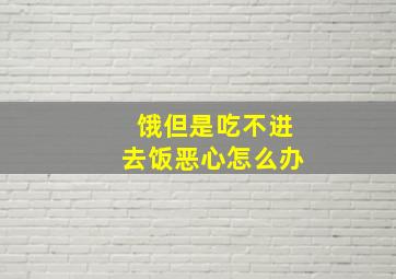 饿但是吃不进去饭恶心怎么办