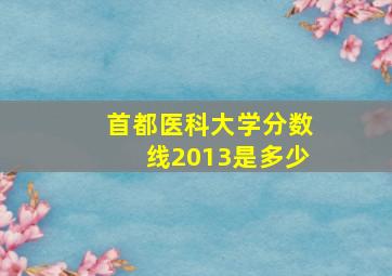 首都医科大学分数线2013是多少