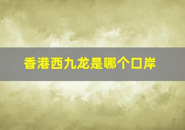 香港西九龙是哪个口岸