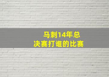 马刺14年总决赛打谁的比赛