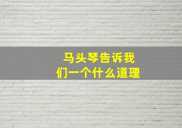 马头琴告诉我们一个什么道理