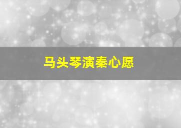 马头琴演秦心愿