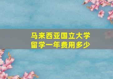 马来西亚国立大学留学一年费用多少