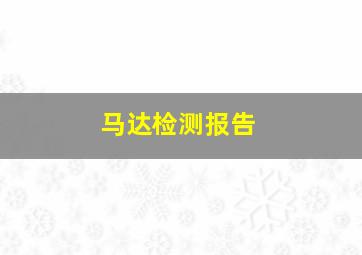 马达检测报告