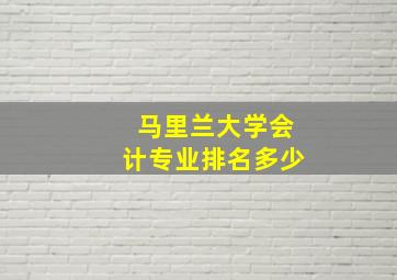 马里兰大学会计专业排名多少