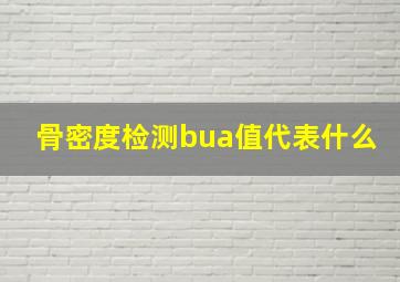 骨密度检测bua值代表什么