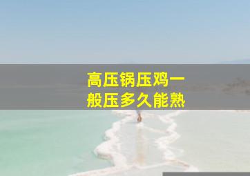 高压锅压鸡一般压多久能熟