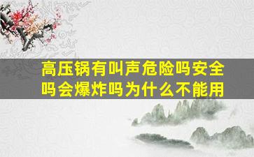 高压锅有叫声危险吗安全吗会爆炸吗为什么不能用