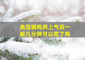 高压锅炖肉上气后一般几分钟可以吃了吗