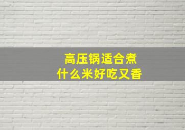 高压锅适合煮什么米好吃又香